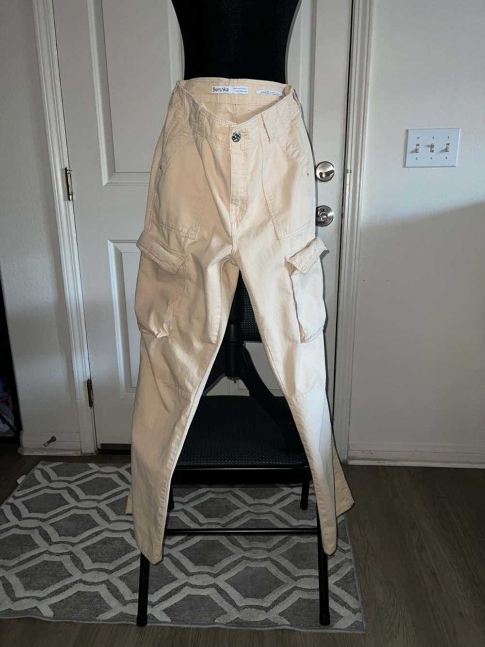 Womens Bershka Cargo Streerwear Wide Leg Hiking Gorpcore Casual Pants‎ Sz 4